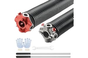 VEVOR Garage Door Torsion Springs, Pair of 0.25 x 2 x 30inch, 16000 Cycles, Garage Door Springs with Non-Slip Winding Bars, G