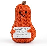 KatchOn, Positive Pumpkin Crochet Gift | Christmas Stocking Stuffers, Cute Crochet Pumpkin for Emotional Support, New Years Gifts | Office Desk Accessories, for Women, Family & Friends