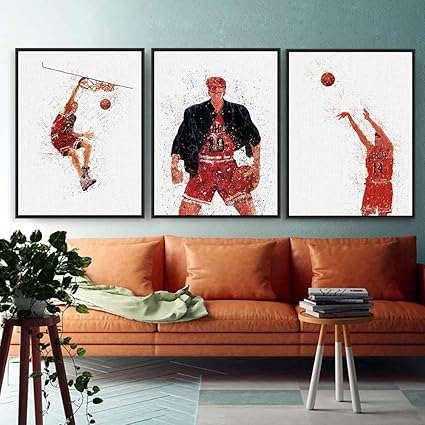 QZROOM Cartel de Pintura de Baloncesto de Acuarela Anime japonés Slam