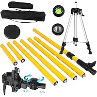 FenorGan Laser Level Pole with Tripod, 13.8 Ft./4.2M Telescoping Pole&3.9 foot/1.2M retractable tripod,With 5/8&1/4 interface