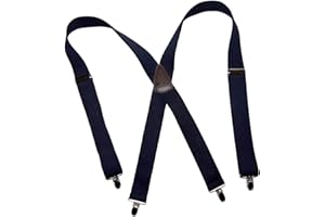 HOLD-UP SUSPENDER CO. 1 1/2" Wide Classic Series Holdups Suspenders for Men in X-back style w/USA Patented No-slip® Silver Clips