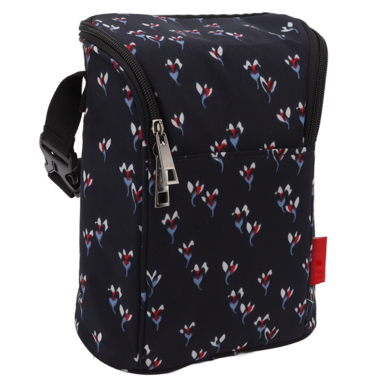 Pacifier Heating BagSee Bottle Breast Milk Preserving Storage Bag Waterproof Nylon Insulation Tote Bag Baby Stroller Bottle Bag for Nursing Mom Daycare Outdoor (Floral Black)