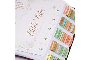 XQUESTION Bible Tabs with Delicate Cover, 75 Tabs with Chapter Titles and Summaries, Christian-Themed Stickers,Waterproof Laminated Bible Tabs,Bible Index Tabs,Bible Study Supplies(Boho)