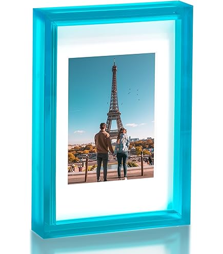 Amazon.com - FARWAYVIEW Blue 4x6 Acrylic Picture Frame With Mat
