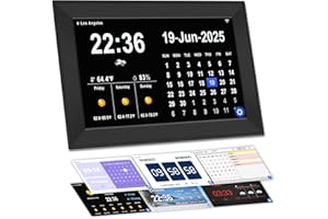 Jazeyeah Smart Digital WiFi Clock, 10.1"Inch Touch Screen Auto Time and Date Sync, 7-Day Weather, 64 Custom Alarms & Schedules,2026 Calendar No App Required