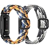 FTYQUEE Braided Stretchy Adjustable Straps Compatible for Fitbit Inspire 3/Inspire 2/Inspire HR/Inspire/Ace 3/Ace 2 for Women Men,Sport Elastic Nylon Cloth Wristbands for Fitbit Inspire 3/2