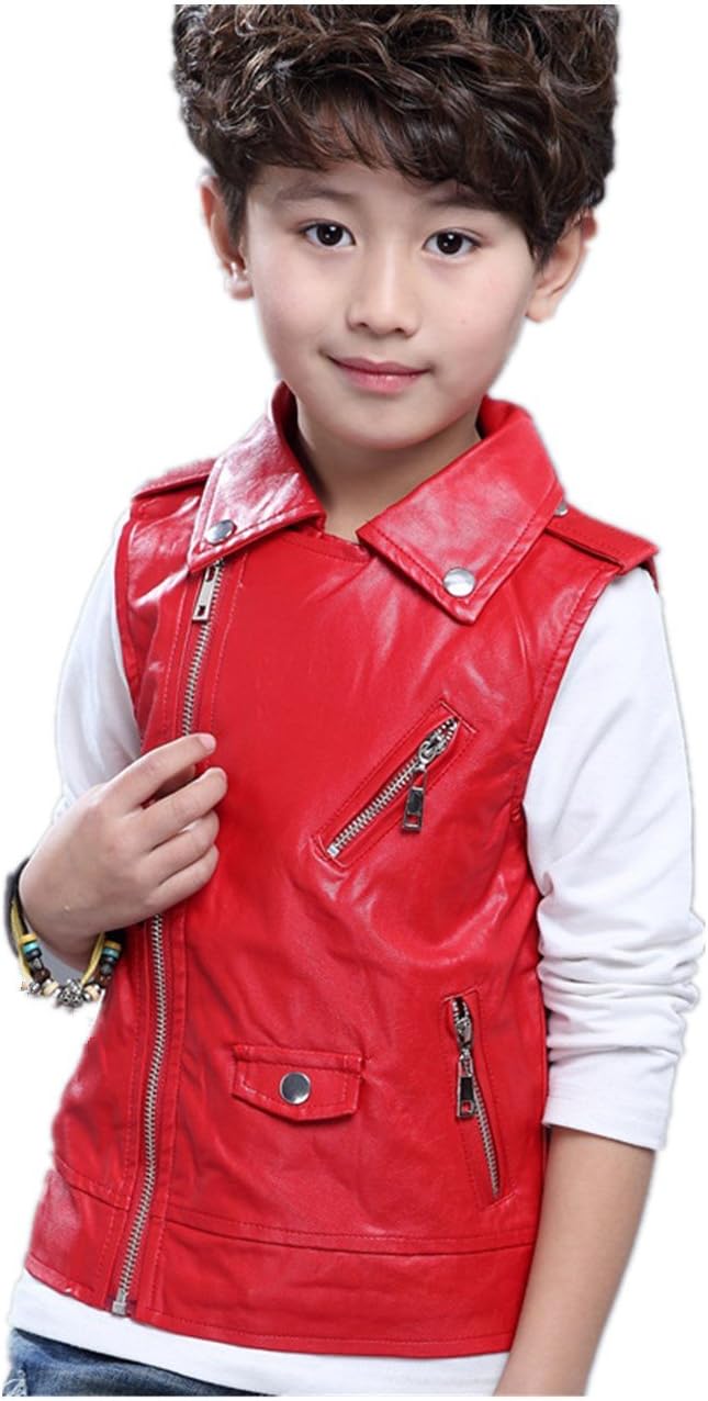 BabySea Fashion Faux Leather Motorcycle Dress Casual Boys or Girls Joker Vest