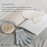 Hydrea London Exfoliating Gloves Bamboo Charcoal Face Body Deep Cleansing view 8