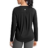 SANTINY Lightweight Long Sleeve Workout Tops for Women Breathable Gym Yoga Athletic Running Hiking Top UPF 50+ Sun Shirts