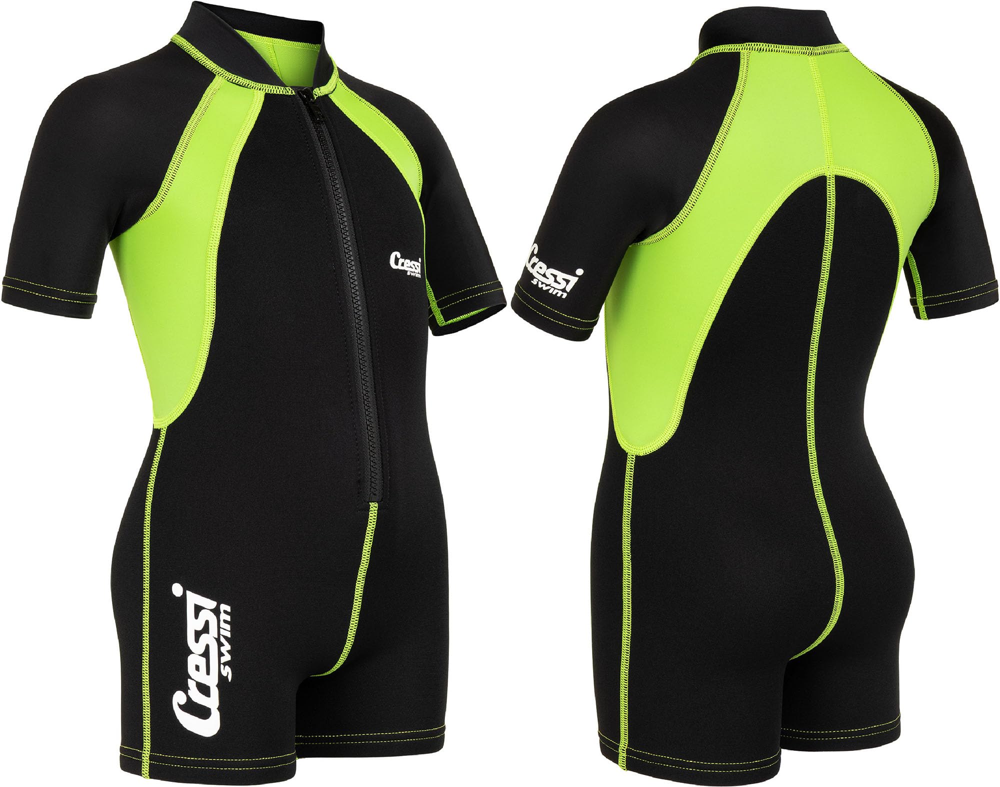 Cressi Kids Shorty Wetsuit - Black/Lime, 7 - 8 Years