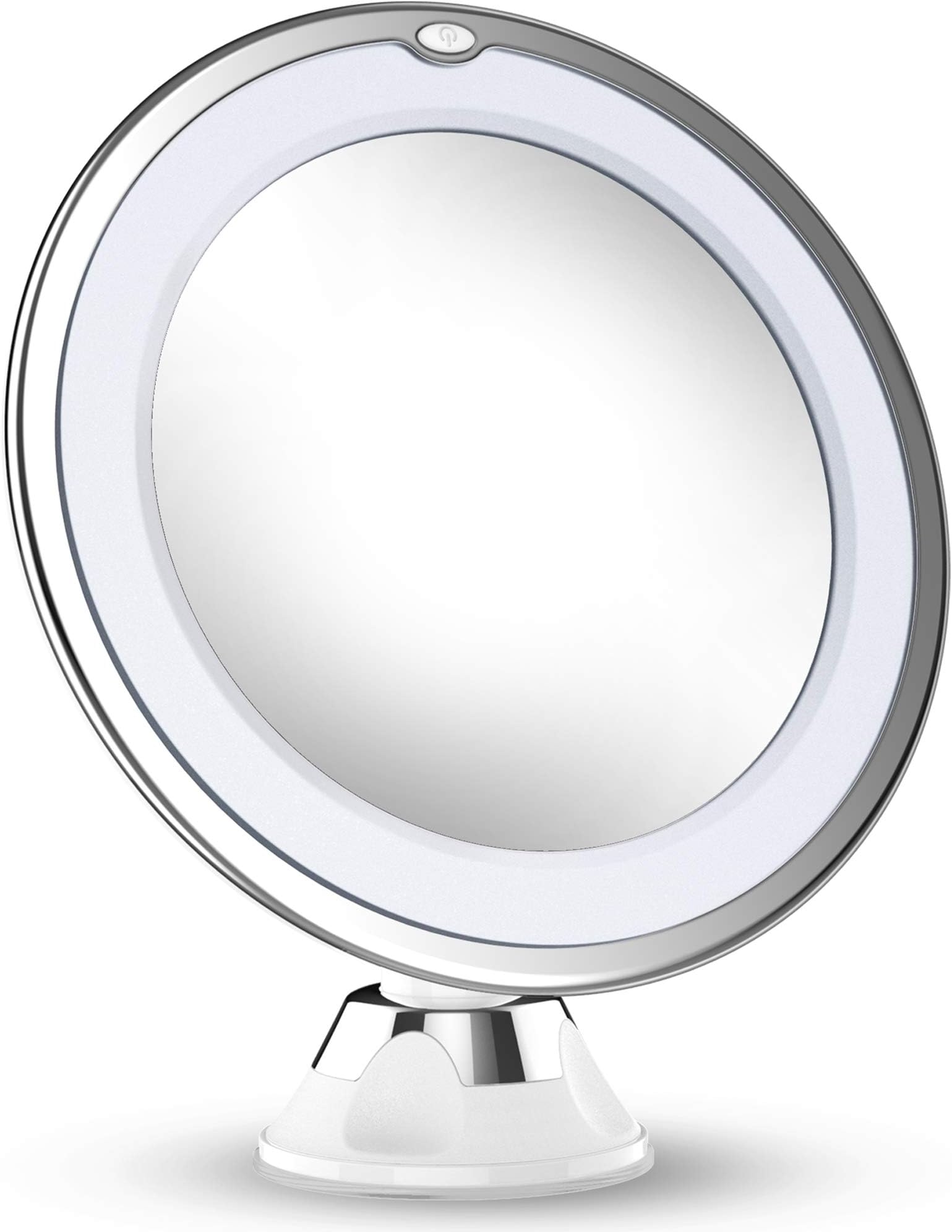 Updated 2019 Version 10X Magnifying Makeup Vanity Mirror With Lights, LED Lighted Portable Hand Cosmetic Magnification Light up Mirrors for Home Tabletop Bathroom Shower Travel
