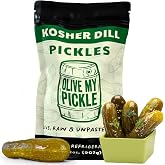 Olive My Pickle Dill Pickles in a Pouch - 32 Ounces | 1 Pack Bundle of Probiotic Pickles Kosher Dill Pickles and Brine With Digestive Enzymes for Gut Health - Kosher Dill Pickles