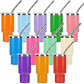 STFALI Cute Shot Glasses Set with Straw 2 oz, Mini Shot Tumbler with Lid and Straw, Kawaii Insulated Tumblers for Espresso Coffee Spirits Cute Stuff Funny Gifts (12 Pack)