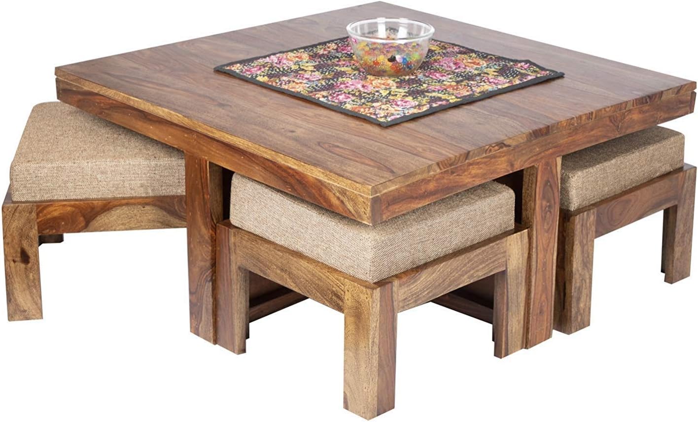 Corazzin Furniture Sheesham Wood Center Coffee Table for Home and Living Room