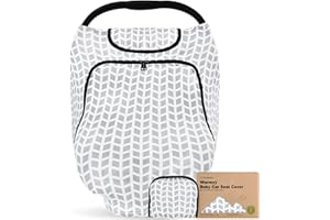 KEABABIES Baby Car Seat Cover for Boys, Girls - Breathable Infant Carseat Canopy for Winter, Rain, Universal Stretchy Fit Nursing Cover for Breastfeeding Newborns,Super Soft,Easy Access Zip Window(Kite)