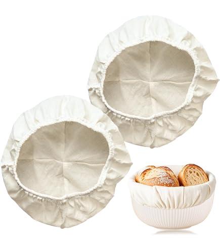 Perenllareta 10 Inch Oval Banneton Liner Set (Pack Of 4) - Reusable Proofing Basket Cloth For Sourdough