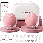 Momcozy Breast Pump Hands-Free Upgraded Mobile Flow M9 24mm, 2Pcs Cozy Red | App Discreet Control with Personalized Multi-Modes &amp; 15 Levels, Wearable Breast Pump,42dB Quiet,2 Expert-designed Rhythms