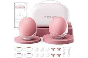 Momcozy Breast Pump Hands Free Upgraded Mobile Flow | M9, App Discreet Control with Personalized Multi-Modes & 15 Levels, Wea