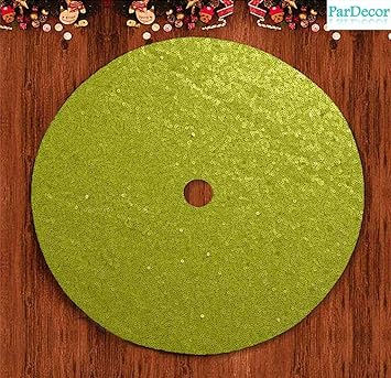 Buy Rustic Tree Skirt Lime Green Sequin 