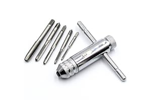 Adjustable T-Hand Ratchet Tap Holder Wrench, M3 M4 M5 M6 M8 Metric Tread Tap Manual Tapping Accessories