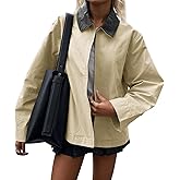 Cicy Bell Womens Barn Jackets Casual Zip Up Cotton Canvas Oversized Lightweight Coats Winter Spring Outfits