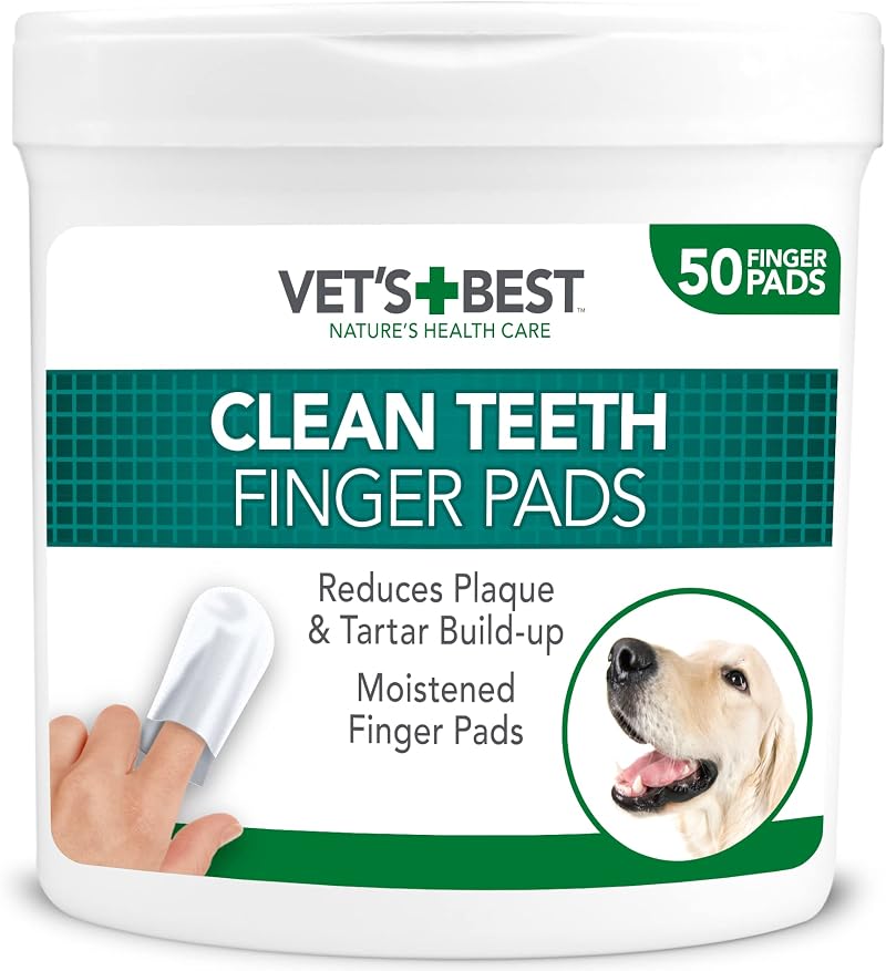 Vet's Best Dental Care Finger Wipes for Dogs & Cats 50 Wipes