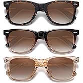 MEETSUN Retro Polarized Sunglasses for Women Men Classic Mirror Lens Driving Trendy Sun Glasses UV Protection (3 Pack)