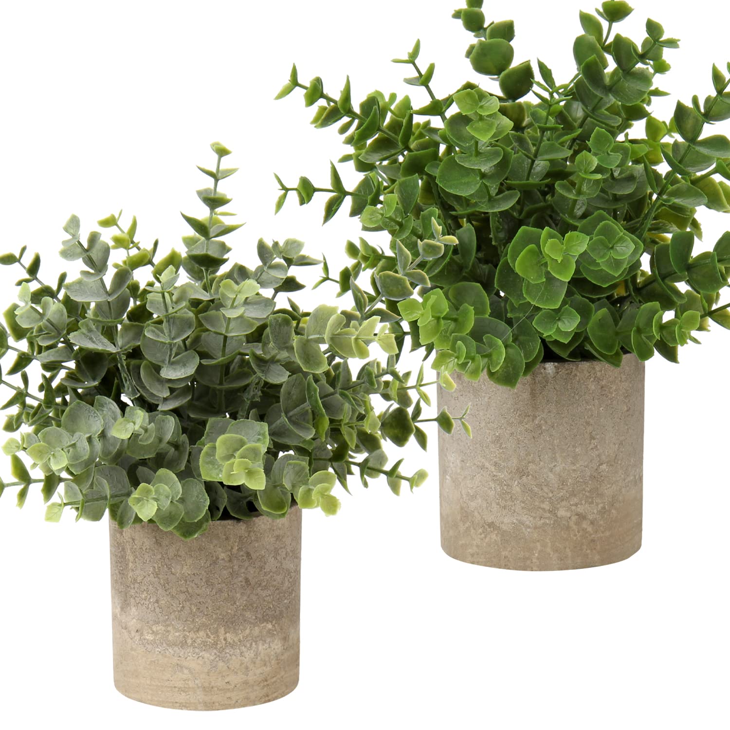 Hollyone 2 Pcs Artificial Plants Indoor in Pots Fake Plants Decor, Small Plastic Fake Plants Potted Faux Plants for Home, Office, Desk, Bedroom, Living Room, House Decorations