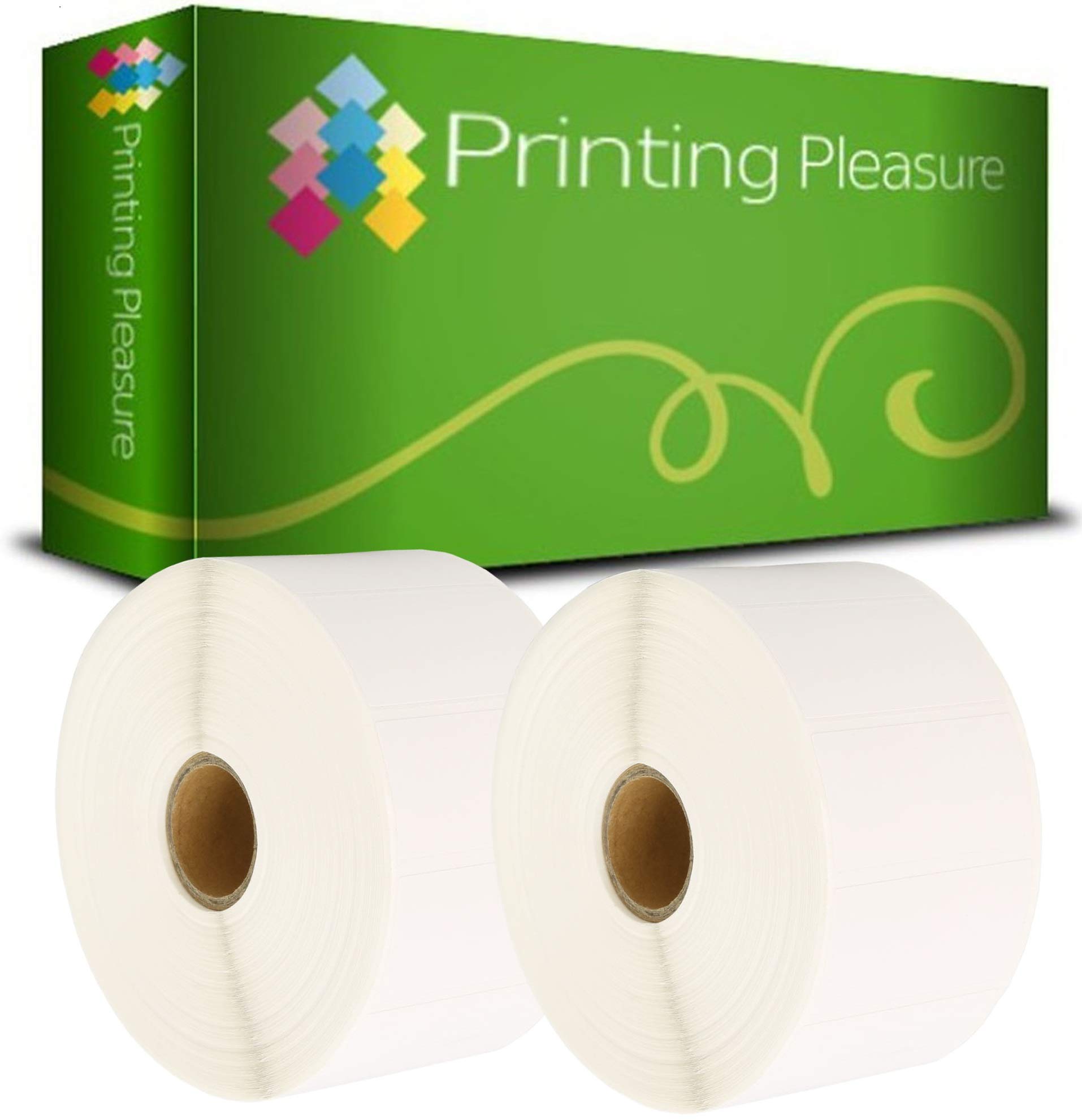 Printing Pleasure 2 x Zebra 50mm x 25mm Compatible Direct Thermal Labels for Zebra Type Printers | 1000 Labels per Roll