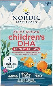 Nordic Naturals Zero Sugar Children’s DHA Gummies, Tropical Punch - 30 Count