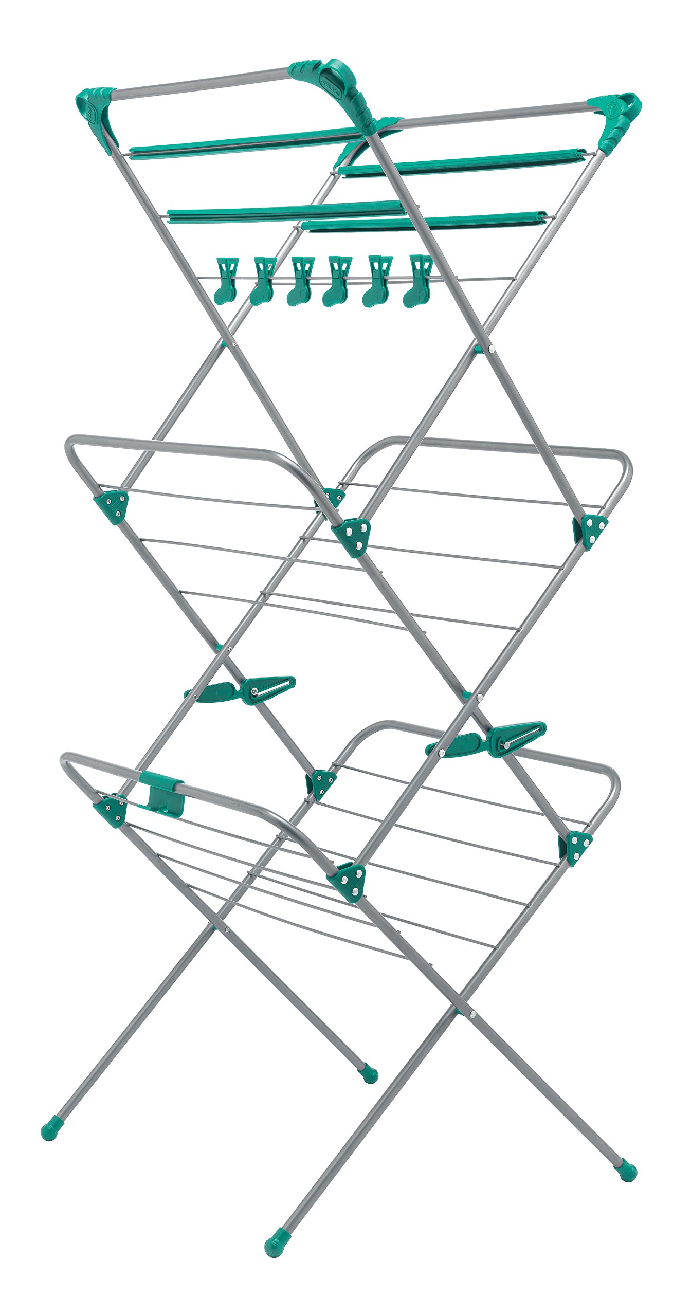 Addis 514445 Deluxe 3 Tier Airer, Metallic Aqua, 14 metres