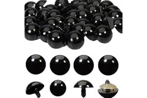 Zhbrchz 80pcs 20mm Black Plastic Safety Eyes Crafts Safety Eyes with Washers for Amigurumi Crochet Bears Stuffed Animals Doll Making