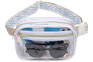 Clear Fanny Pack Stadium Approved，Bunnychill Clear Belt Bag Cross Body Bag for Women Men Transparent Waist Bag Crossbody Purse with Adjustable Belt for Sports, Beach, Events, Concerts, Festivals