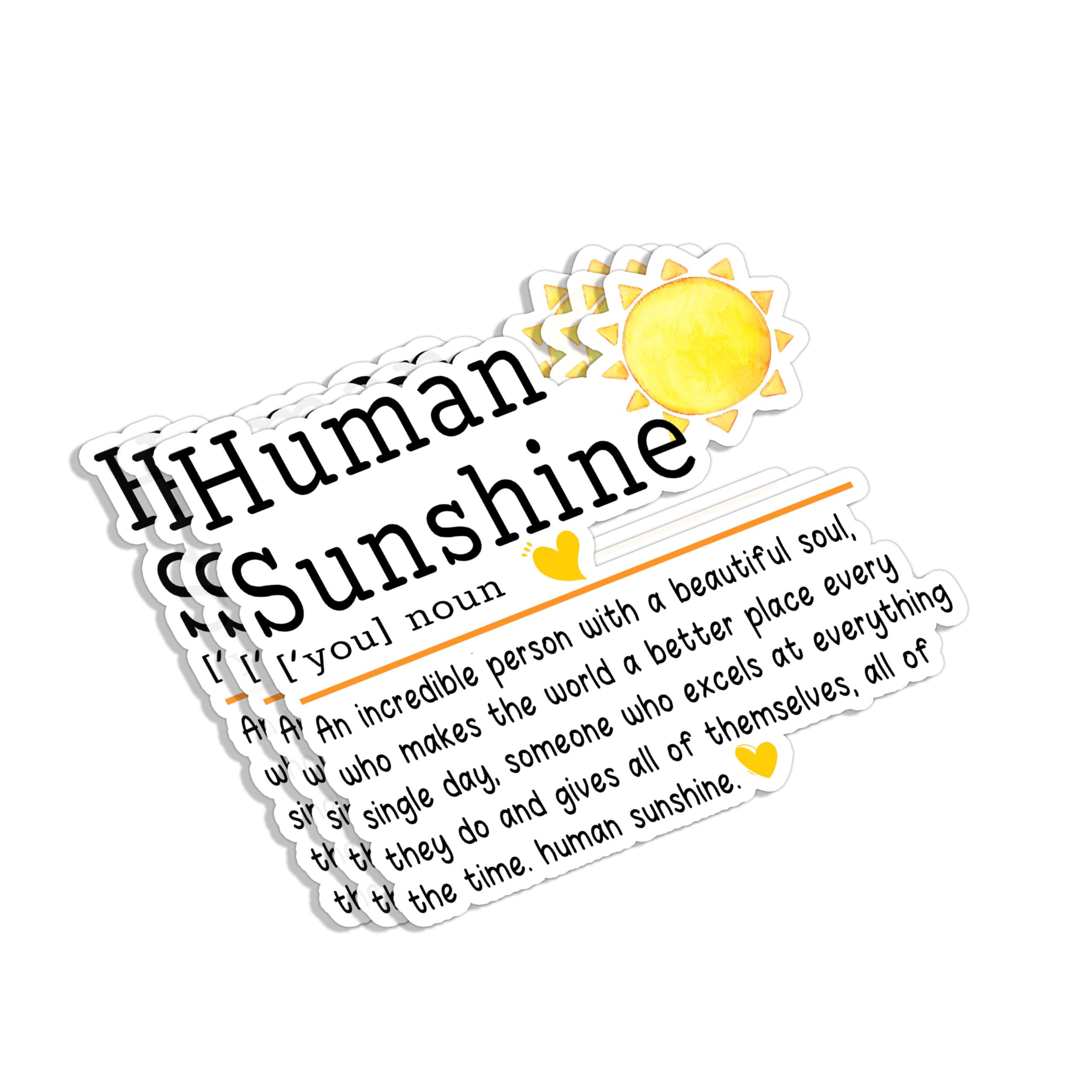 Photo 1 of (3pcs) Human Sunshine Definition Sticker Funny Sayings Motivational Inspirational Vinyl Decal for Tumbler Laptop Water Bottles Books Phone -Size 3x2.6
