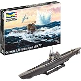 Revell RV05154 05154 5154 German Submarine Type VII C/41 1: 350 Plastic Model Kit, Various