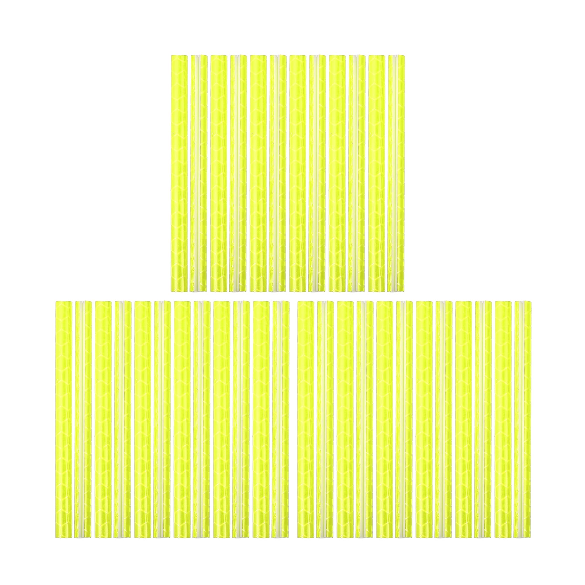 X AUTOHAUX 36 Pcs Yellow Bicycle Reflector Reflective Version Durable ABS