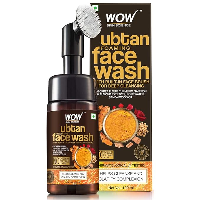 WOW Skin Science Ubtan Foaming Face Wash with BuiltIn Face Brush for