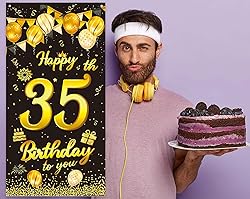 wongmode Happy 35th Birthday to You Door Banner