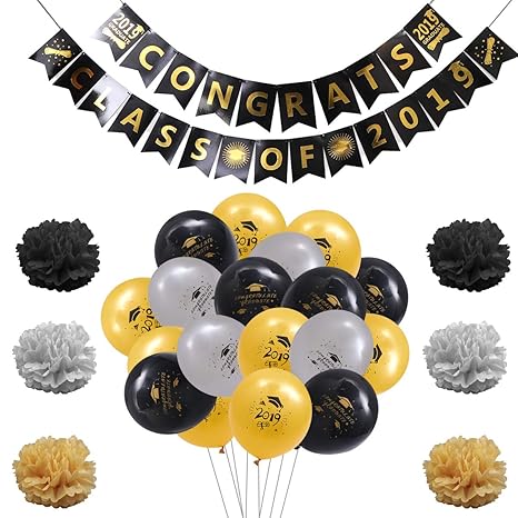 Banners Stickers Confetti Party Supplies Amosfun Congrats Grad
