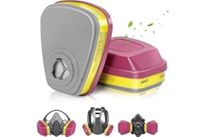 WJJIYR P100 Respirator Filter - 60923 Respirator Cartridge for Respirator Mask, Particulates Filters Against Acid Gases, Dust, Chemicals, Organic Vapors Compatible with 6000, 7000, FF-400 Series Respirato