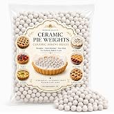 RAINFLOW Ceramic Pie Weights for Blind Baking - 1 LB Reusable Baking Beans | Natural Ceramic Stoneware Beads for Homemade Pie Crust and Kitchen Use, Reusable Round Household Steam Oven Stone