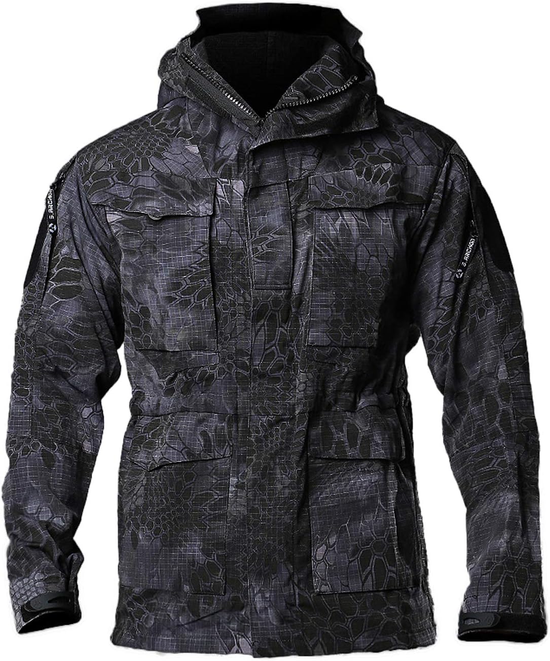 SEMARO Men Tactical Army Breathable Hooded Coat Outdoor Windbreaker Sport Jacket