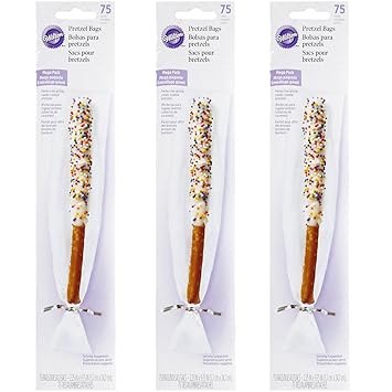 3 X Wilton 1912-5912 75-Pack Pretzel Party Bags