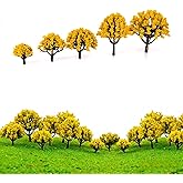 Kisangel Model Scenery Landscape Trees 3.14 Inch Miniature Trees for Model Train Layouts and DIY Craft Projects 20 Pcs Table Trees with Flowers for Hobby Building