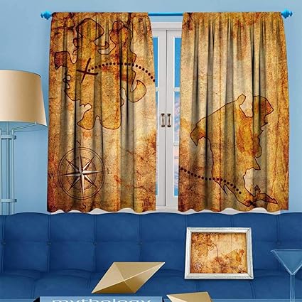 Amazon Com Prunus Blackout Curtain Tresor Avec Une Boussole Sur