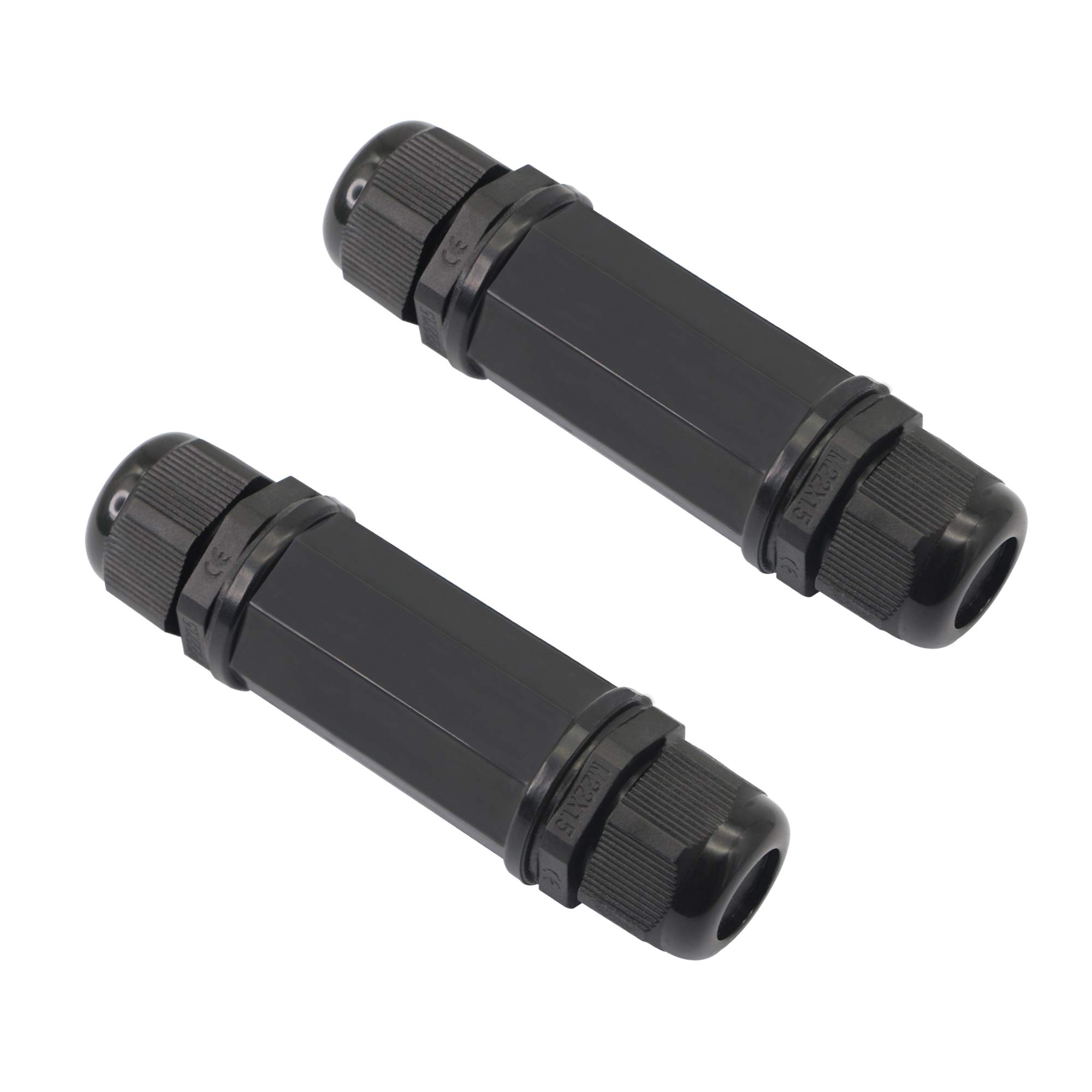 GINTOOYUN-RJ45 Waterproof Connector,Shielded RJ45 Female to Female Outdoor Ethernet Coupler,IP67 LAN Network Extension Adapter for Cat5/5e/6 8P8C -2PCS