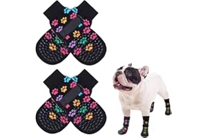 SCENEREAL Anti Slip Dog Socks to Prevent Licking Paws for Hardwood Floors, Double Sides Dog Shoes Boots & Paw Protectors for Hot/Cold Pavement, Dog Grippy Booties for Small Medium Large Senior Dogs