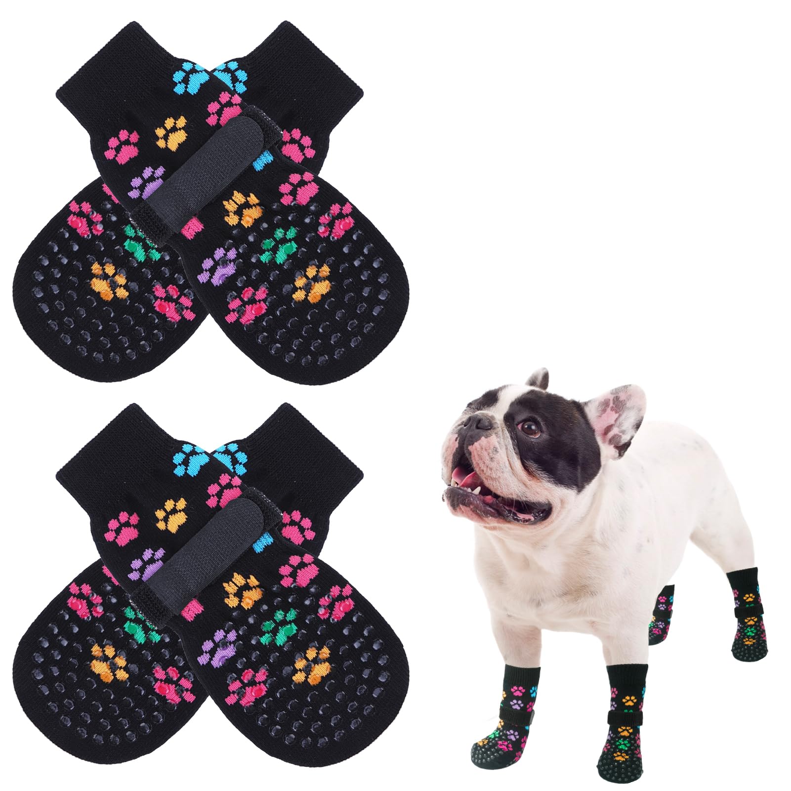 Photo 1 of SCENEREAL Anti Slip Dog Socks for Hot/Cold Pavement, Double Sides Dog Boots & Paw Protectors to Prevent Licking Paws, Non Slip Anti Twist Small Medium Large Senior Dogs Socks for Hardwood Floors