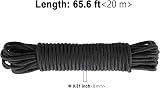 KOHAND 2 Pack Black Nylon Rope 8mm x 20m High Strength Twisted Cord 700 Lbs view 2