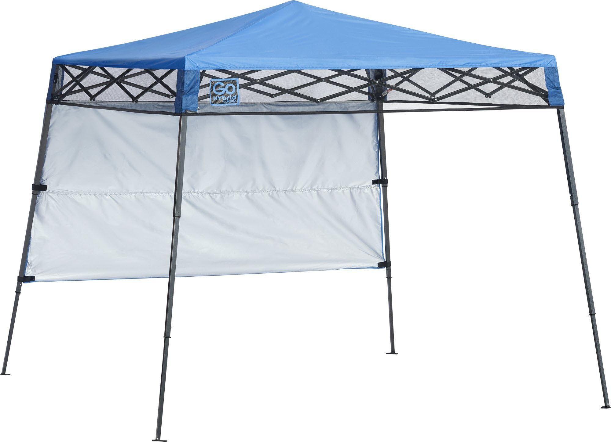 QuikShade GO Hybrid Compact Slant Leg Backpack Canopy, Blue, 7 x 7-Foot